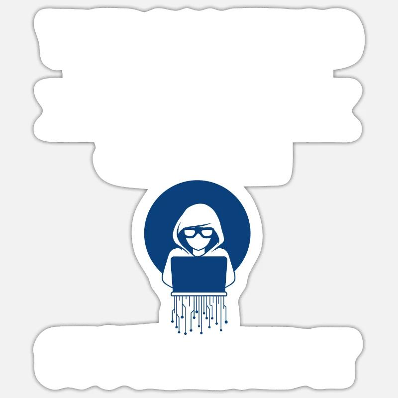 Passwort Hacker Sicherheit Computer Hacking - Sticker Größe S (10 x 10 cm) - Mattweiß