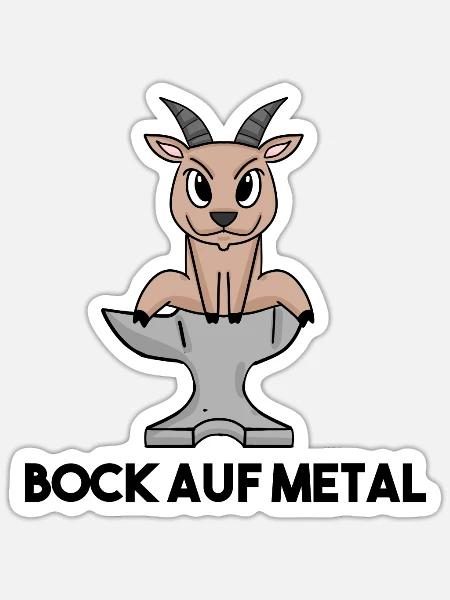 Bock auf Metal - Ziege Ziegenbock - Sticker Größe S (10 x 10 cm) - Mattweiß