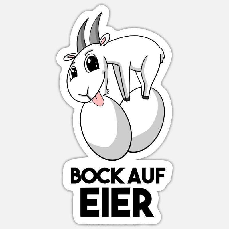 Bock auf Eier - Ziege Ziegenbock Sticker Größe S (10 x 10 cm)