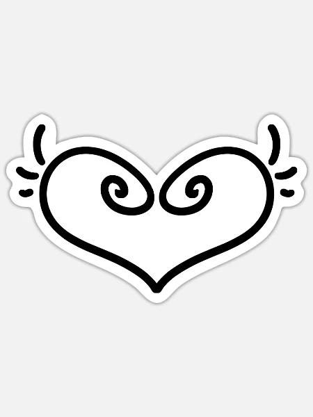 Herz Engel Schutzengel - Sticker Größe S (10 x 10 cm) - Mattweiß