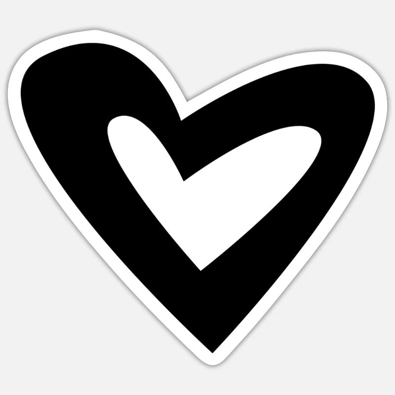 Herz - Sticker Größe S (10 x 10 cm) - Mattweiß