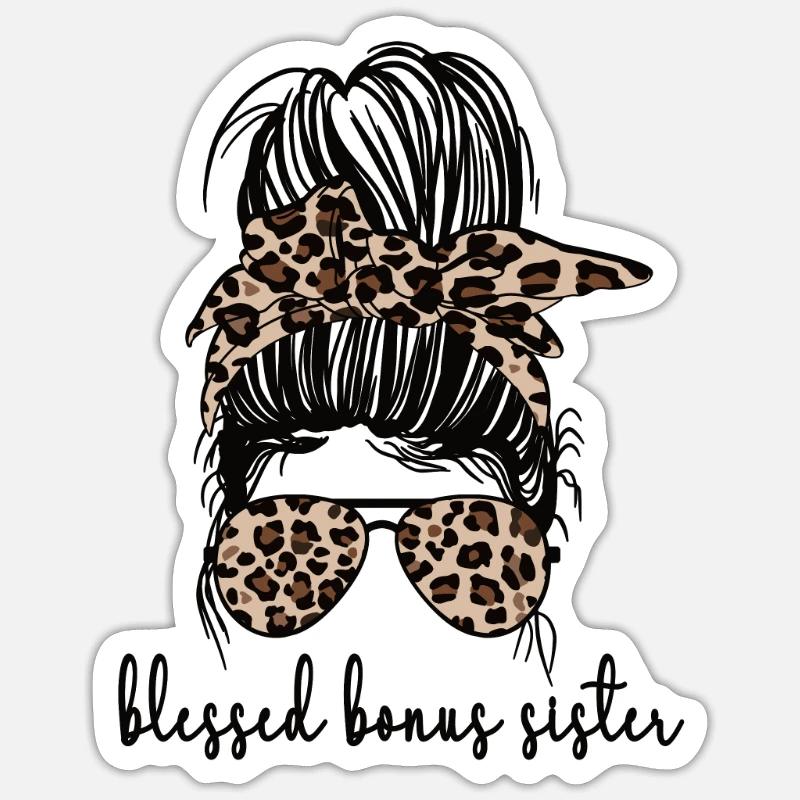 Bonus-Schwester Beste Stiefschwester Geschenk - Sticker Größe S (10 x 10 cm) - Mattweiß
