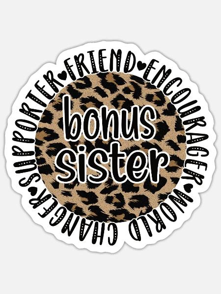 Bonus-Schwester Geschenk Beste Stiefschwester - Sticker Größe S (10 x 10 cm) - Mattweiß