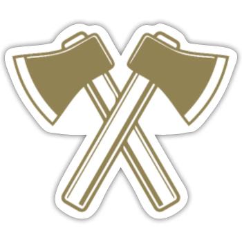 Axt Äxte Holzfäller Forstwirt - Sticker Größe S (10 x 10 cm) - Mattweiß - Vorne