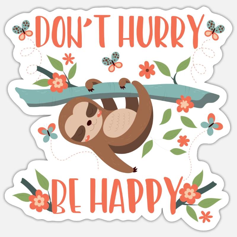Funny sloth Lazy sloth - Sticker size S (10 x 10 cm) - white matte