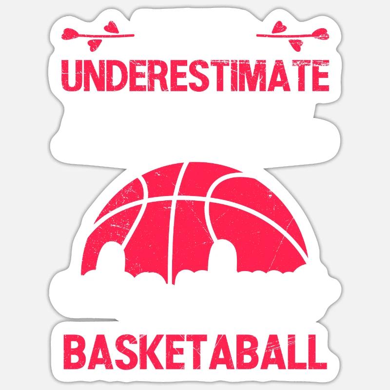 Ne sous-estimez jamais une basketteuse - Sticker taille S (10 x 10 cm) - blanc mat
