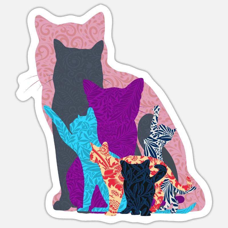 Collage de chat Sticker taille S (10 x 10 cm)