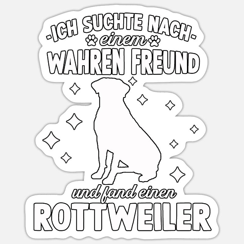 Rottweiler Hundeschule Rottweiler Gassi Hunde - Sticker Größe S (10 x 10 cm) - Mattweiß