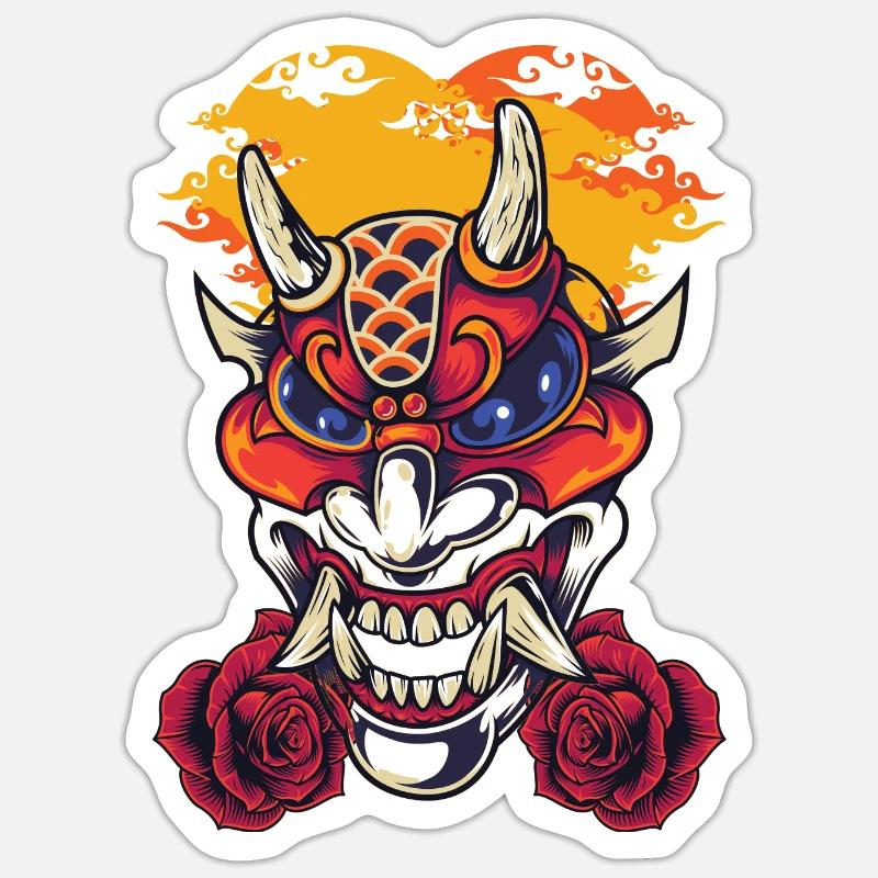 Devil Mask - Sticker size S (10 x 10 cm) - white matte