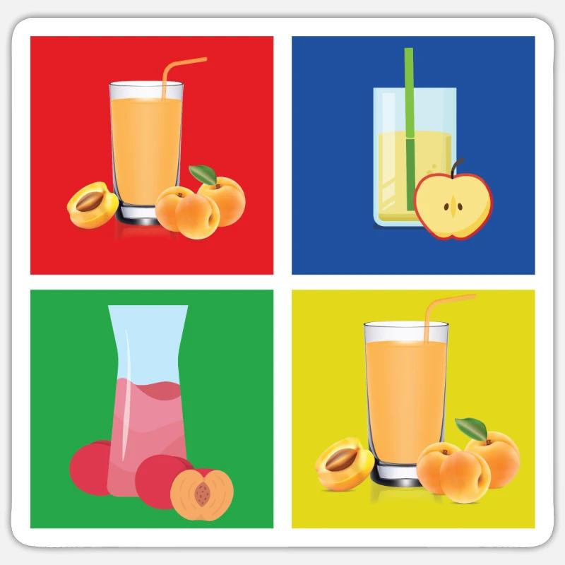 Jus de fruit - Sticker taille S (10 x 10 cm) - blanc mat