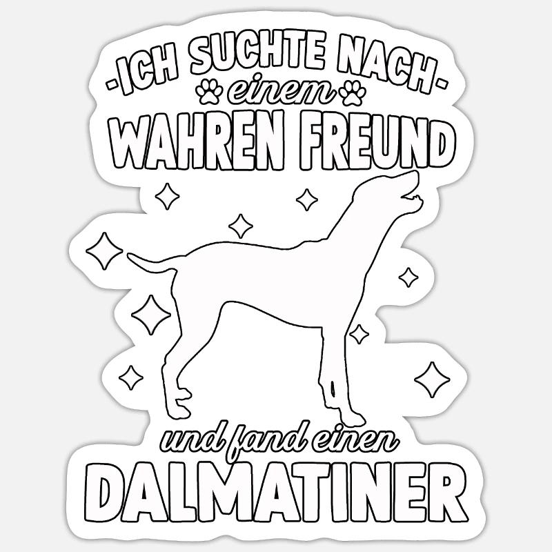 Dalmatiner Hundeschule Dalmatiner Gassi Hunde - Sticker Größe S (10 x 10 cm) - Mattweiß