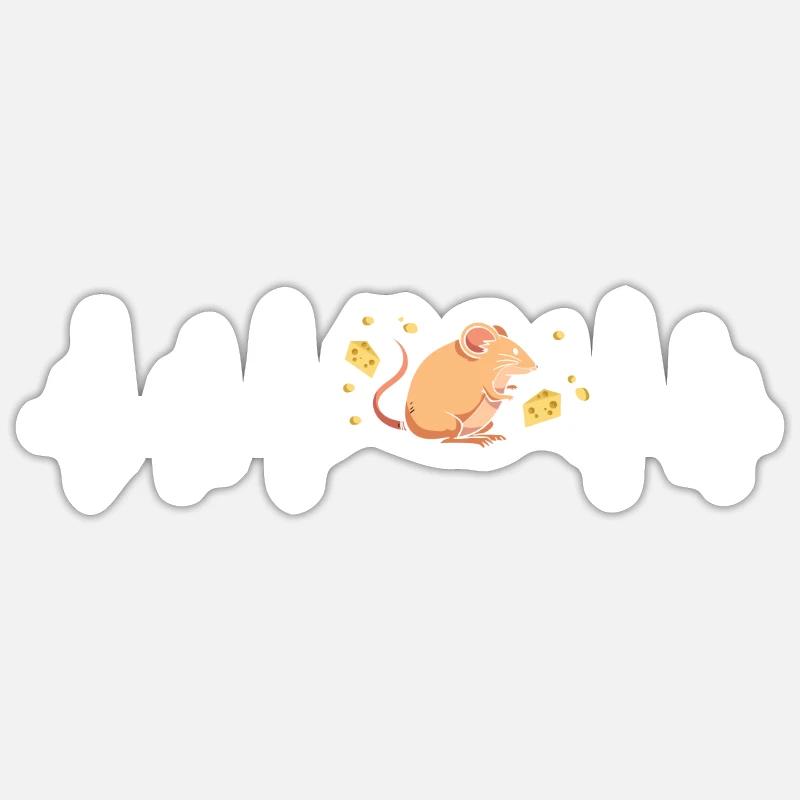 Souris - Sticker taille S (10 x 10 cm) - blanc mat