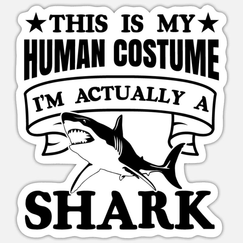 requin, grand requin blanc, requins, mégalodon, requin, requin marteau - Sticker taille S (10 x 10 cm) - blanc mat