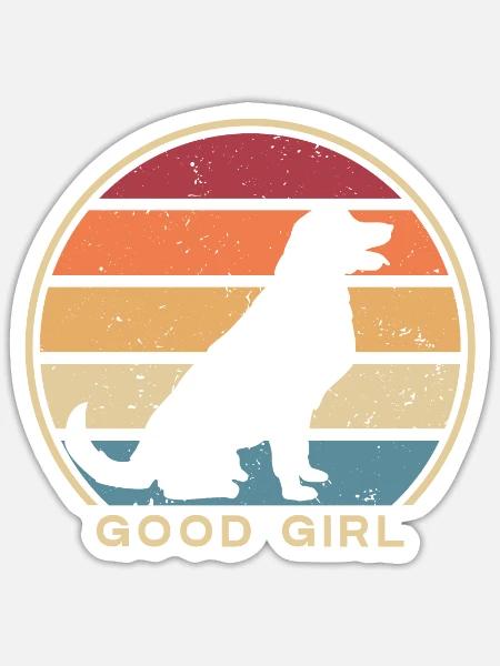 Good Girl Rüde Vierbeiner Wauwau Hundebesitzer - Sticker Größe S (10 x 10 cm) - Mattweiß