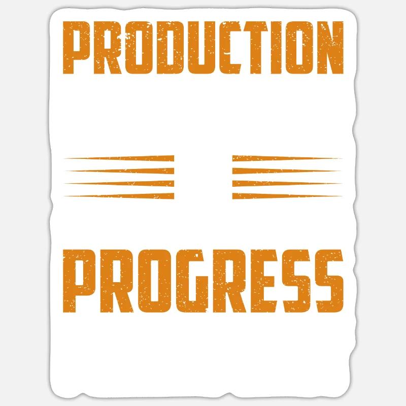 Production Manager In Progress Wait - Sticker Größe S (10 x 10 cm) - Mattweiß