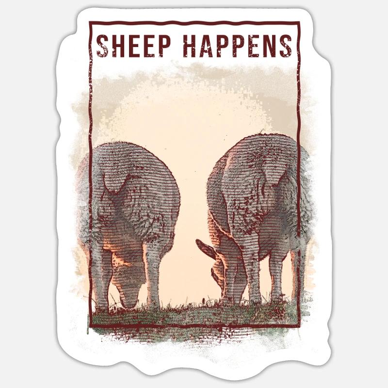 Sheep Happens - Sticker size S (10 x 10 cm) - white matte