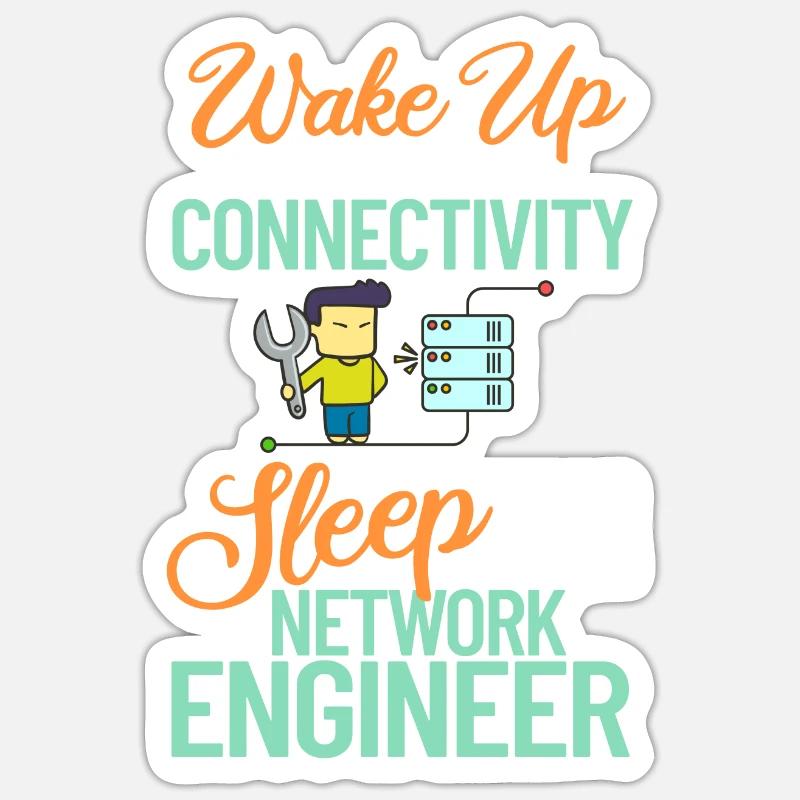Netzwerkingenieur Network Engineer Computer - Sticker size S (10 x 10 cm) - white matte
