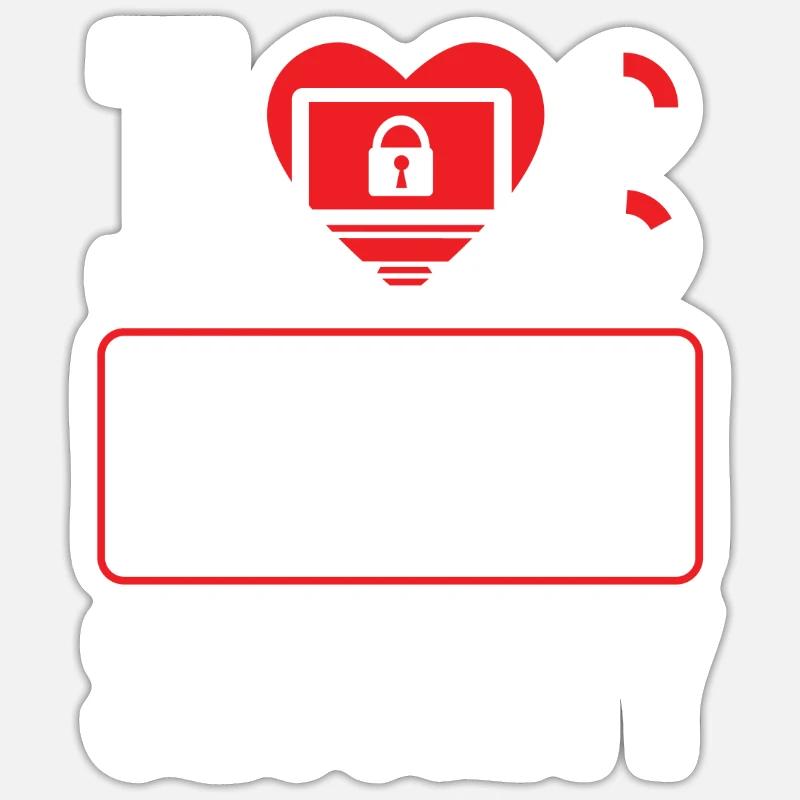 J’adore cybersécurité Hack Hacker SÉCURITÉ INFORMATIQUE Sticker taille S (10 x 10 cm)