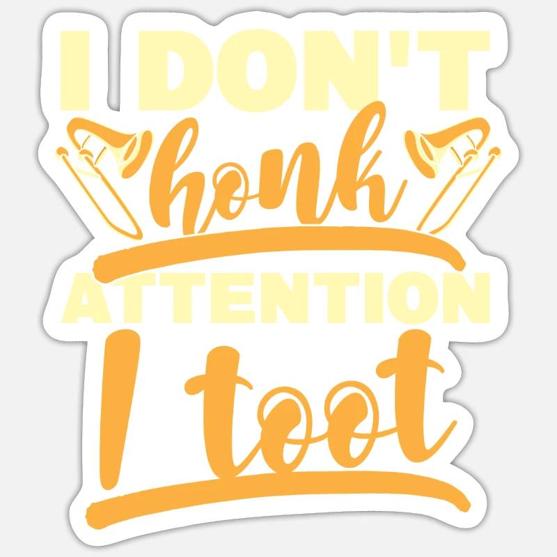 Trombone - Sticker size S (10 x 10 cm) - white matte