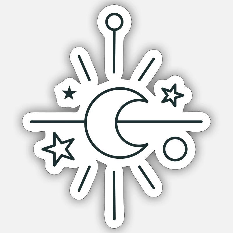 BOHO Croissant de lune central Sticker taille S (10 x 10 cm)