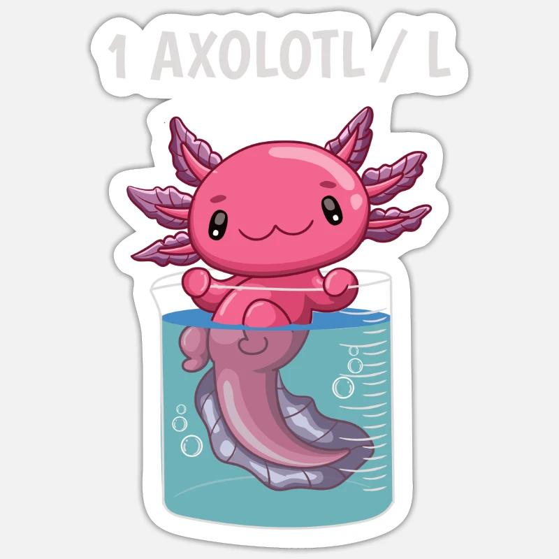 Drôle de cadeau axolotl - Sticker taille S (10 x 10 cm) - blanc mat