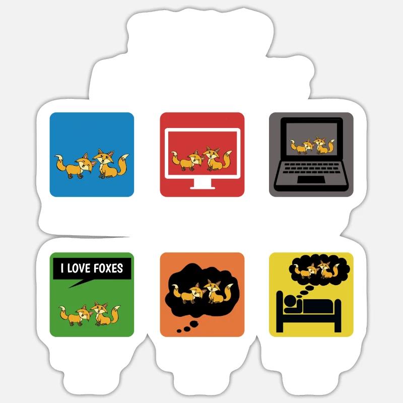 Fuchs - Sticker Größe S (10 x 10 cm) - Mattweiß