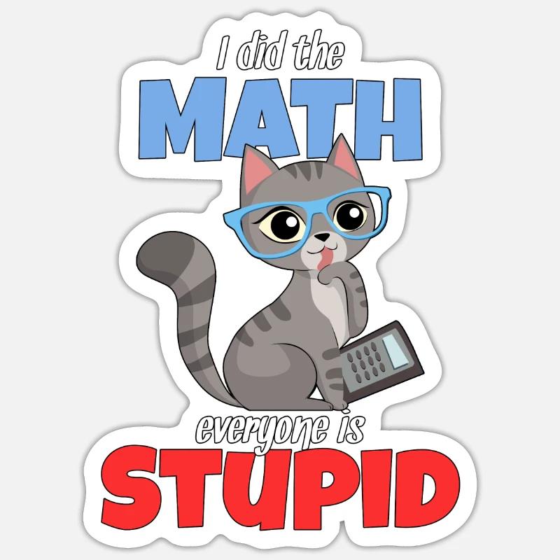 Cat Math Sticker size S (10 x 10 cm)