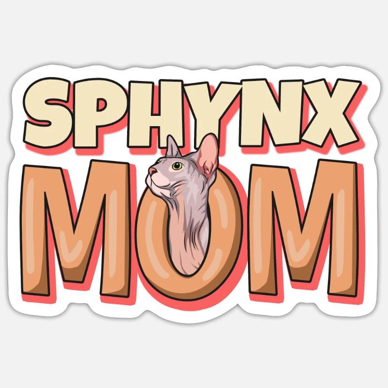 Écrou Sphynx - Sticker taille S (10 x 10 cm) - blanc mat