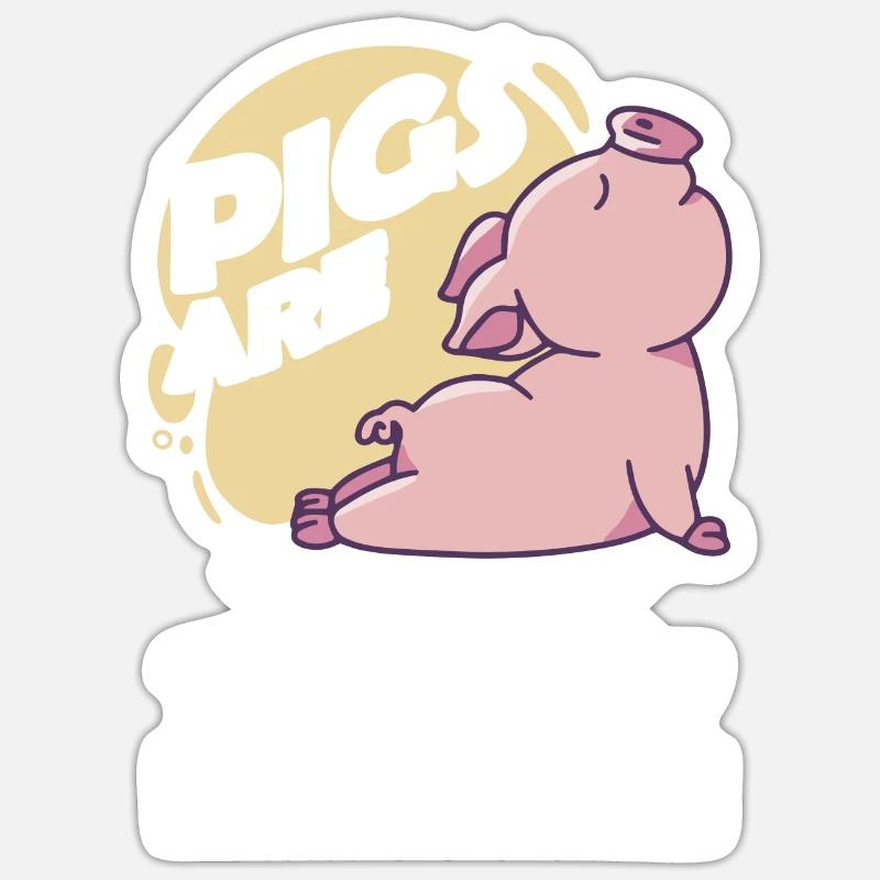Cochon - Sticker taille S (10 x 10 cm) - blanc mat