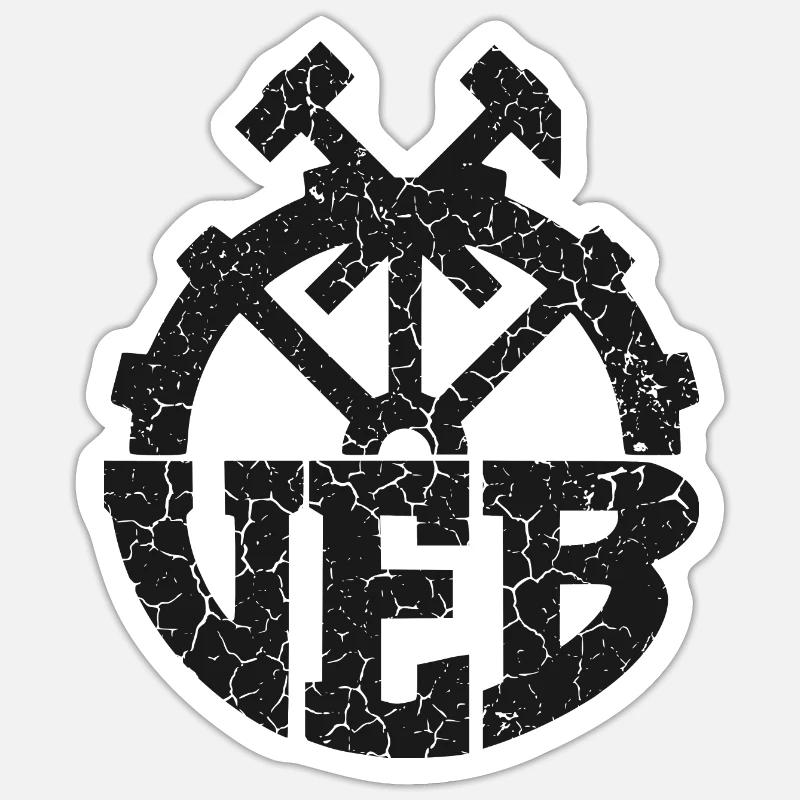 V E B - DDR Retro - Ostalgie - Sticker Größe S (10 x 10 cm) - Mattweiß