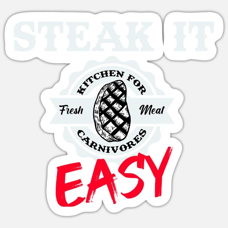 Steak Es Cadeau Simple Sticker taille S (10 x 10 cm)