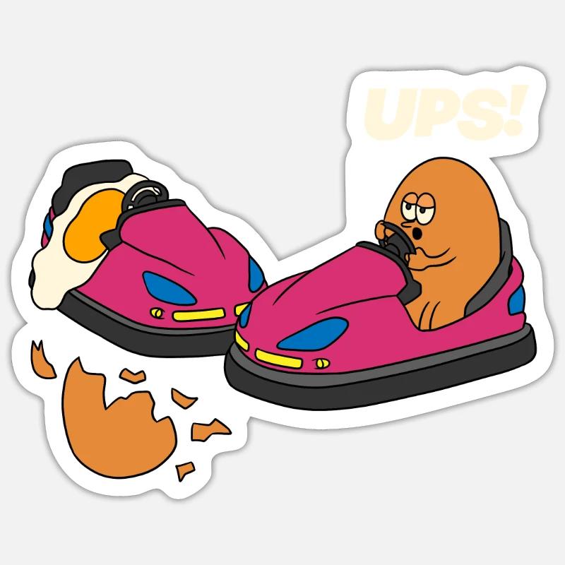 Eggs riding push car gift Sticker size S (10 x 10 cm)