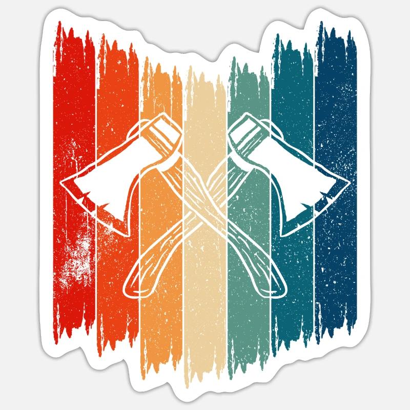 Vintage Axe Throwing Retro Axe Throwing Sticker size S (10 x 10 cm)