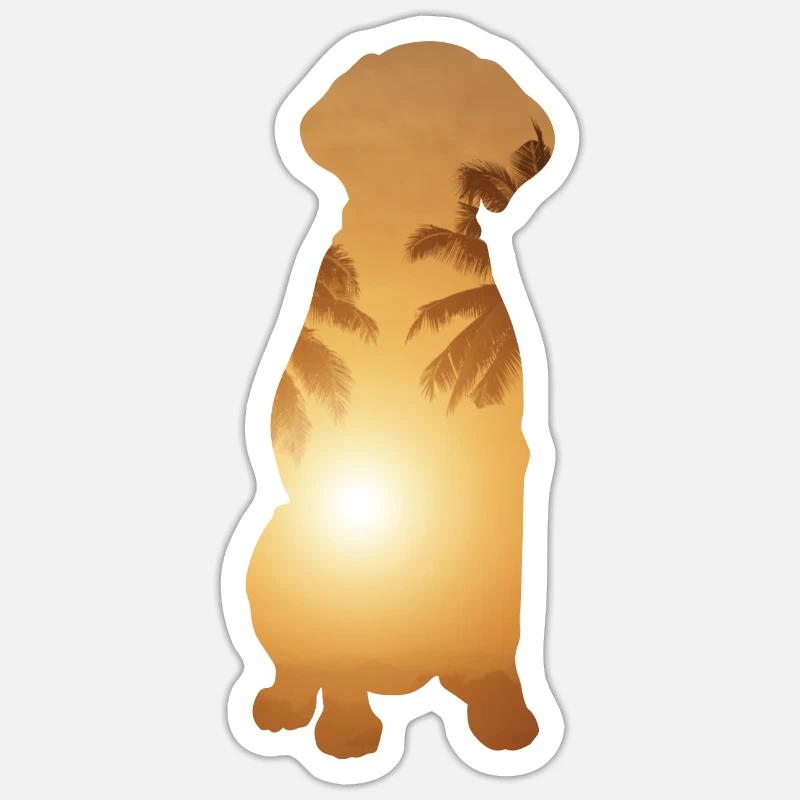 Summer Beach - German pointer - Sticker size S (10 x 10 cm) - white matte