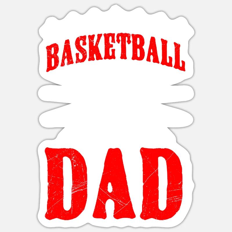 Basketteur Papa - Sticker taille S (10 x 10 cm) - blanc mat
