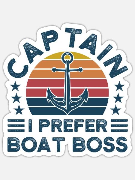 Kapitän Kapitäne Bootfahren Geschenk - Sticker Größe S (10 x 10 cm) - Mattweiß