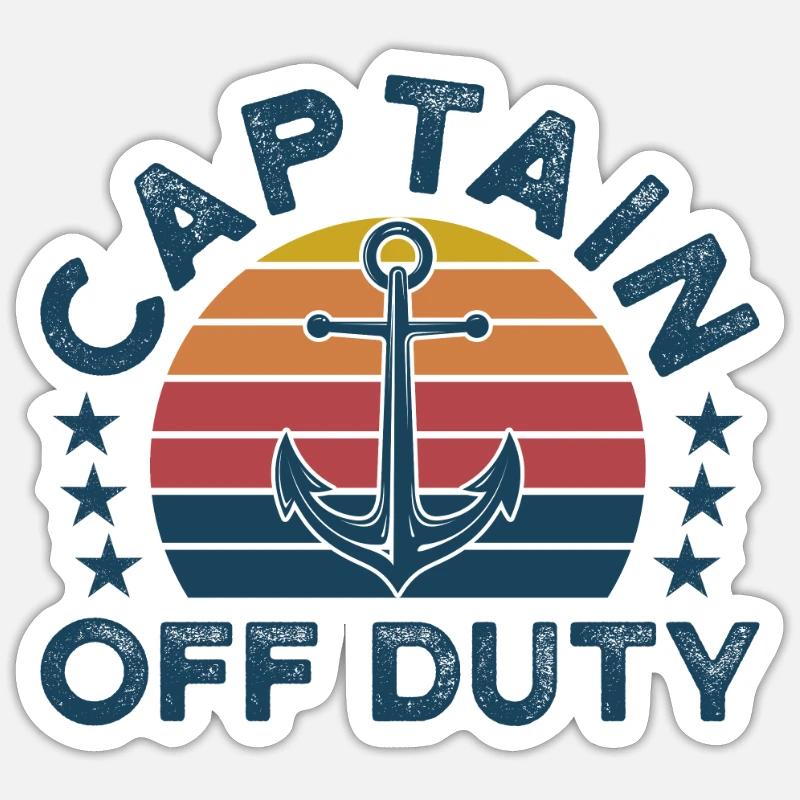 Captain Captains Boating Gift - Sticker size S (10 x 10 cm) - white matte