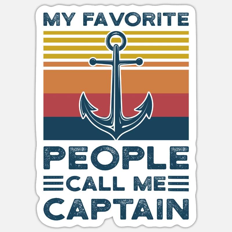 Captain Captains Boating Gift Sticker size S (10 x 10 cm)