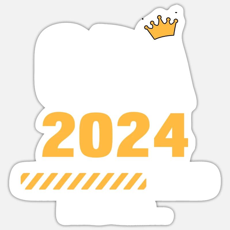 Opa 2024 Loading Schwangerschaftsankündigung - Sticker Größe S (10 x 10 cm) - Mattweiß