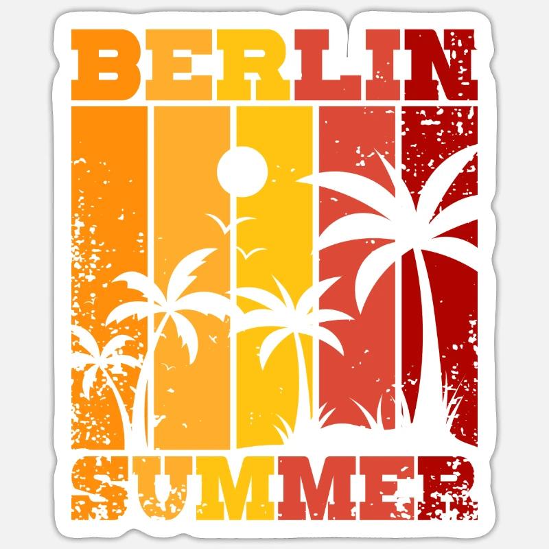 Berlin Été - Sticker taille S (10 x 10 cm) - blanc mat