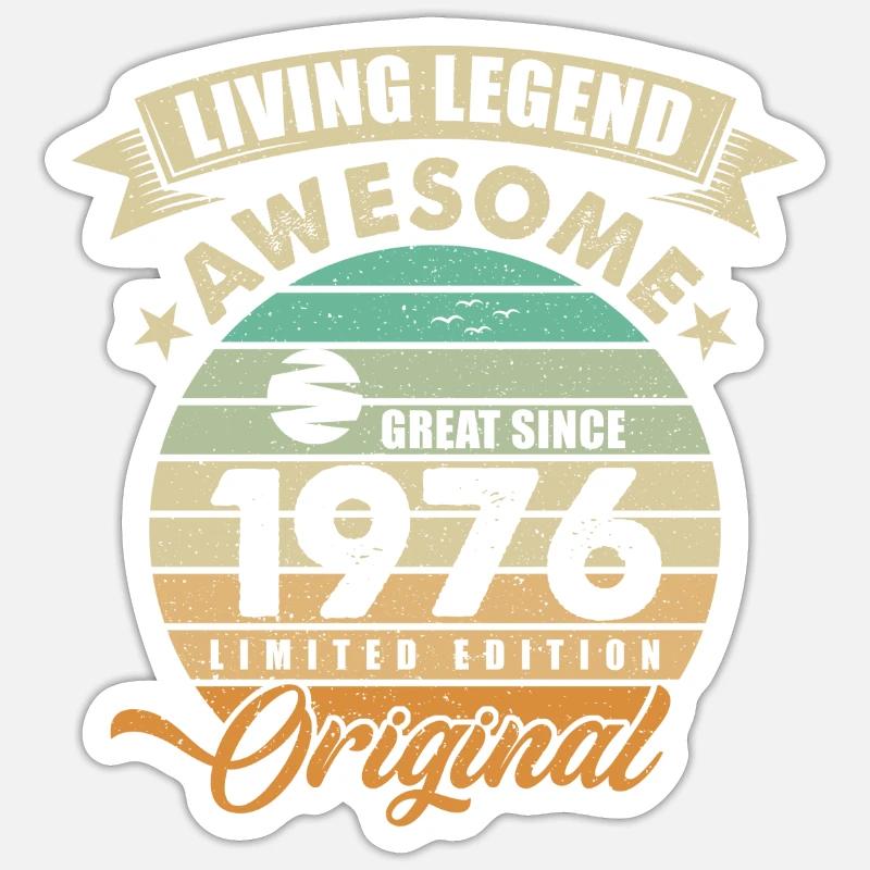 1976 Birthday Retro Orginal - Sticker size S (10 x 10 cm) - white matte