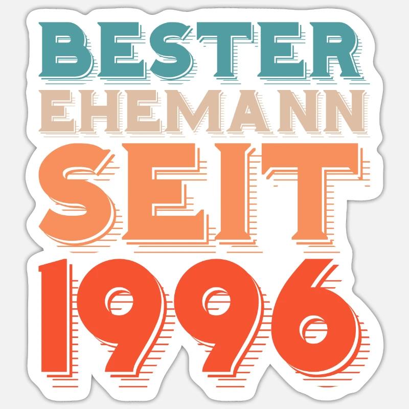 Bester Ehemann Seit 1996 Sticker Größe S (10 x 10 cm)