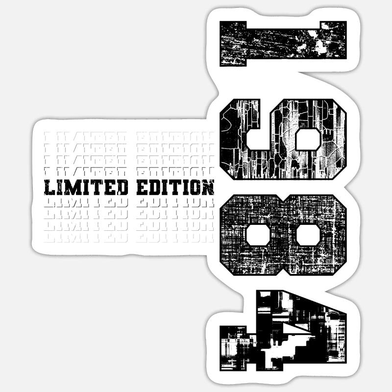 Édition limitée 1984 Année de naissance 1984 Anniversaire - Sticker taille S (10 x 10 cm) - blanc mat