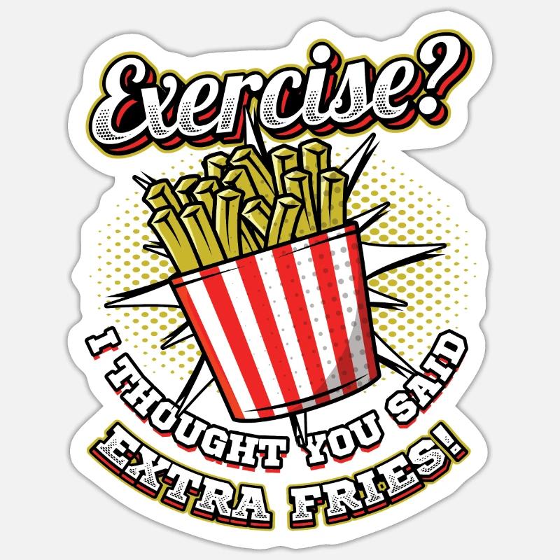 Frites extra Français - Sticker taille S (10 x 10 cm) - blanc mat