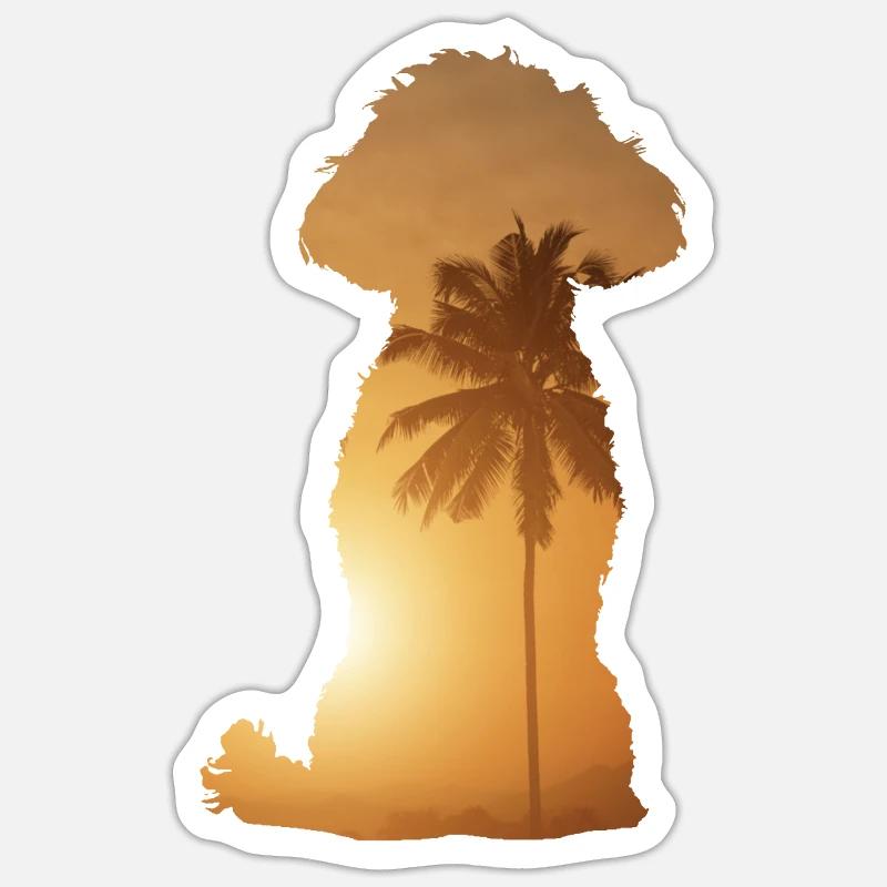 Summer beach - Poodle - Sticker size S (10 x 10 cm) - white matte