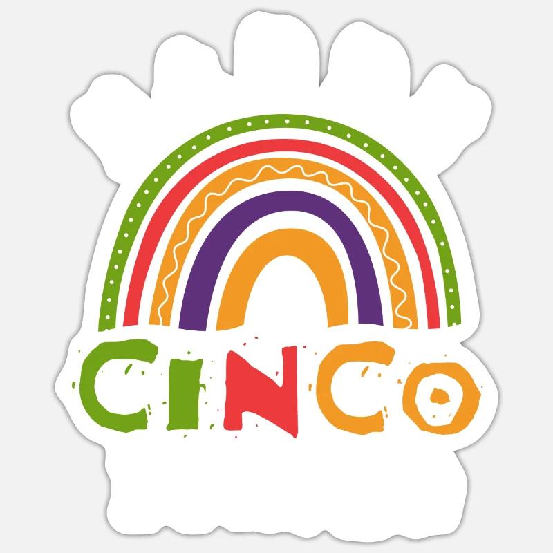 Fiesta Joyeux Cinco De Mayo - Sticker taille S (10 x 10 cm) - blanc mat