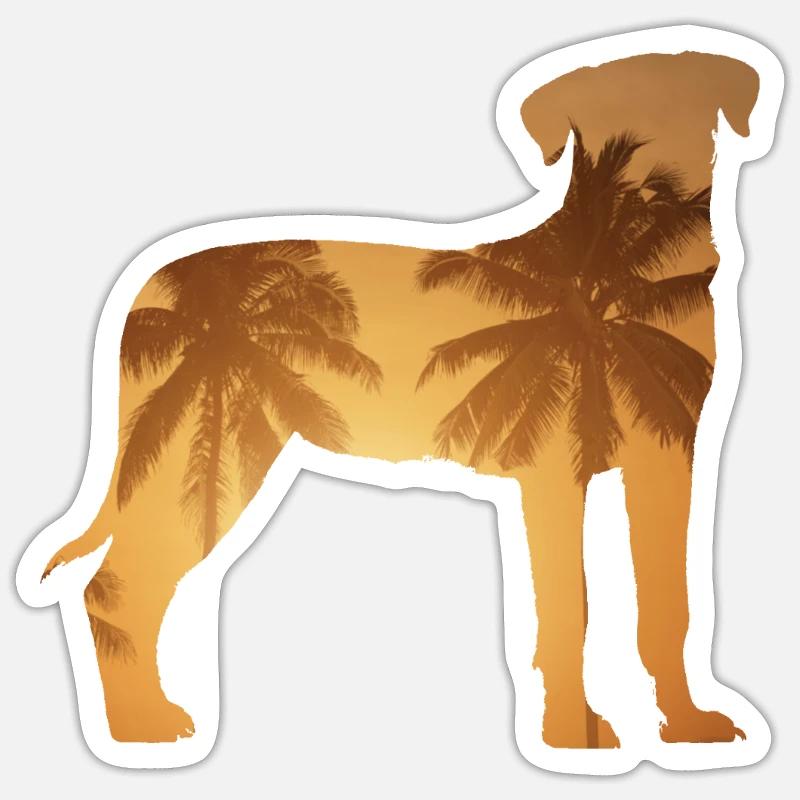Summer beach - Rottweiler - Sticker size S (10 x 10 cm) - white matte