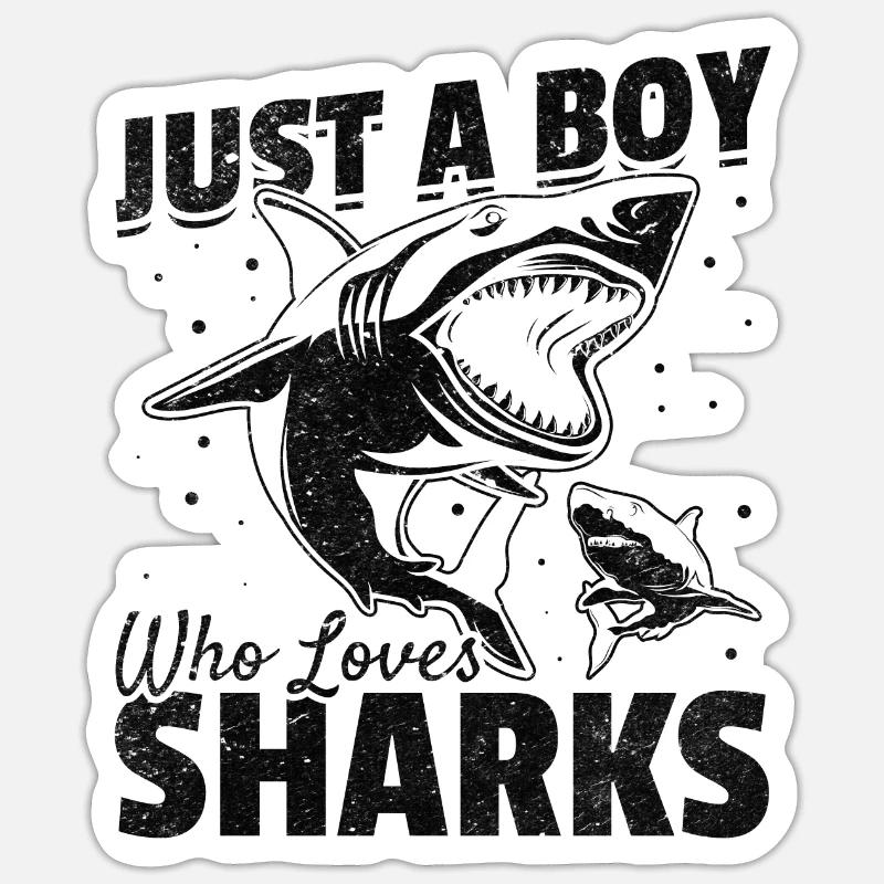 Great White Shark Ich bin nur ein Junge, der Haie Sticker Größe S (10 x 10 cm)