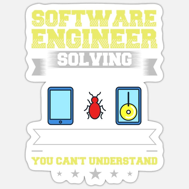Software Engineering Softwaretechnik Ingenieur - Sticker Größe S (10 x 10 cm) - Mattweiß