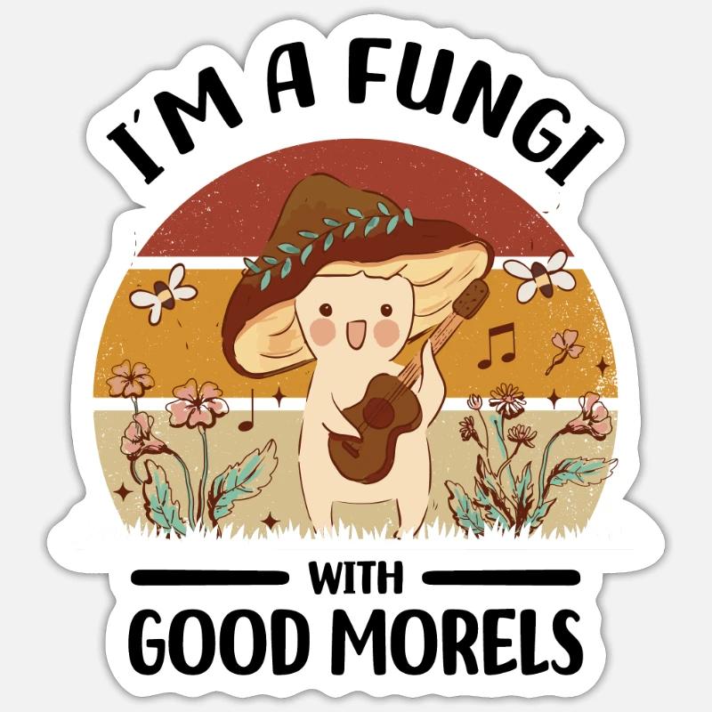 Mushroom picking - Sticker size S (10 x 10 cm) - white matte